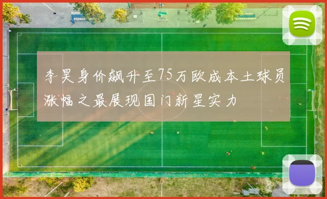 李昊身价飙升至75万欧成本土球员涨幅之最展现国门新星实力